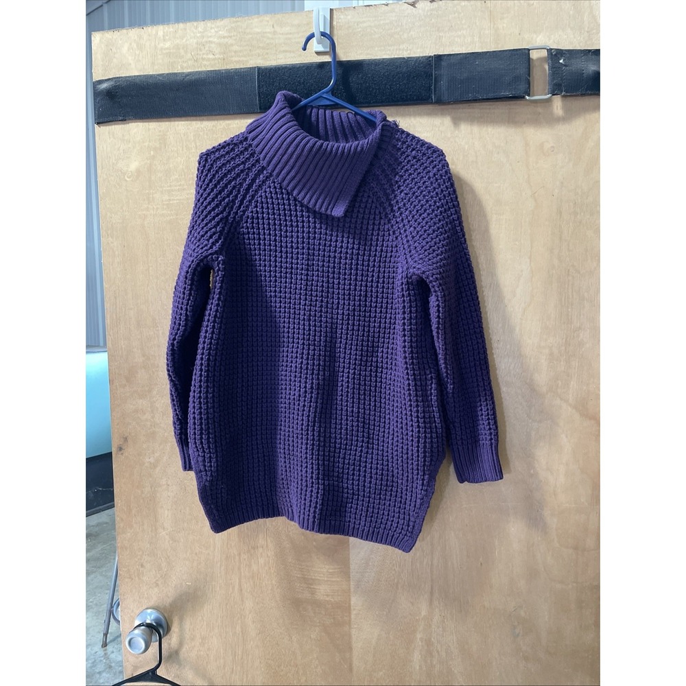 Lands End Drifter Women's Oversized Cowl Neck Sweater Medium 10-12 Eggplant